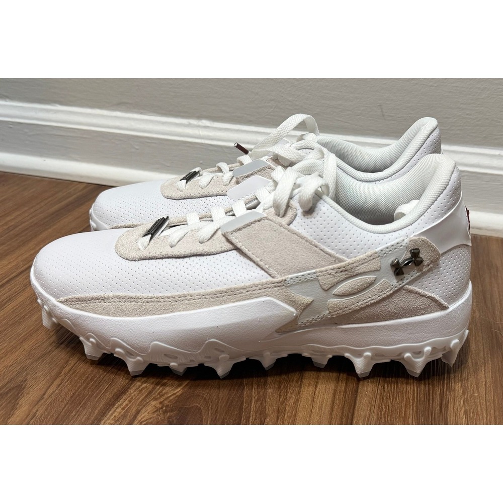 Under Armour Bryce Harper 10 Pro TPU Baseball Cleats White (6010136-101) Sz 9